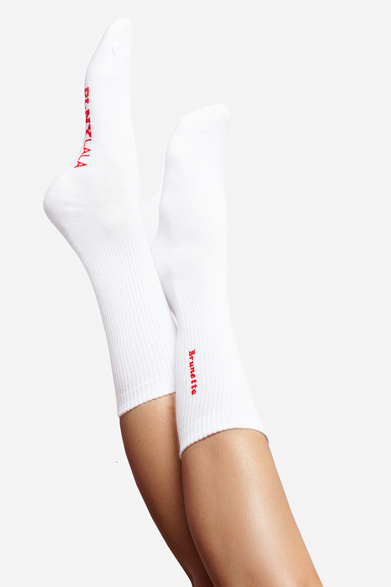 Brunette Classic White Socks