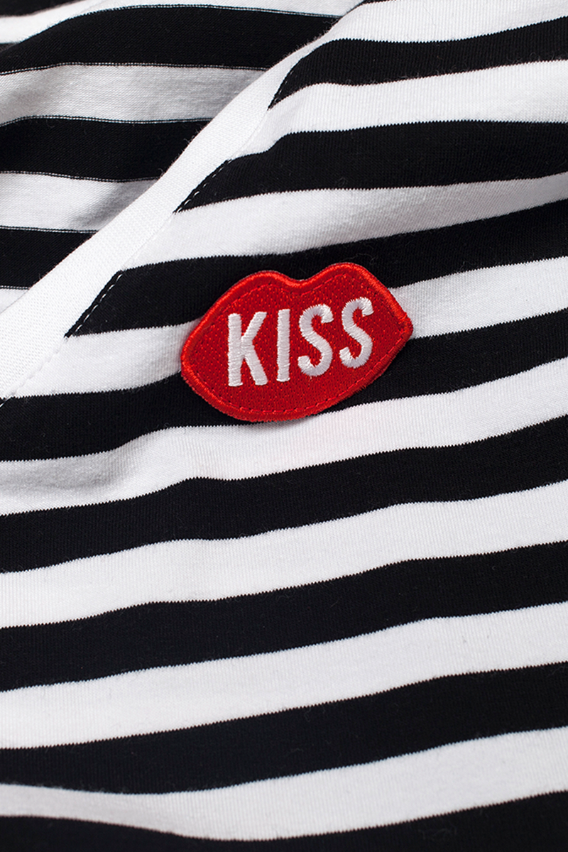 KISS Breton V-neck Stripes Longsleeve