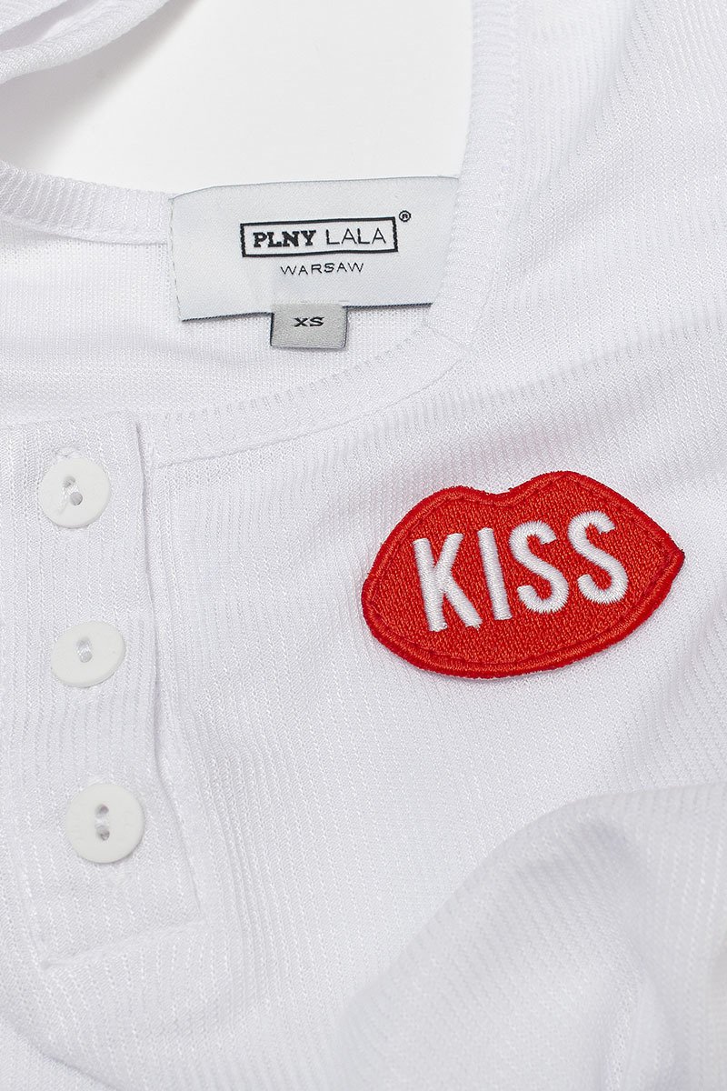 KISS Button White Top