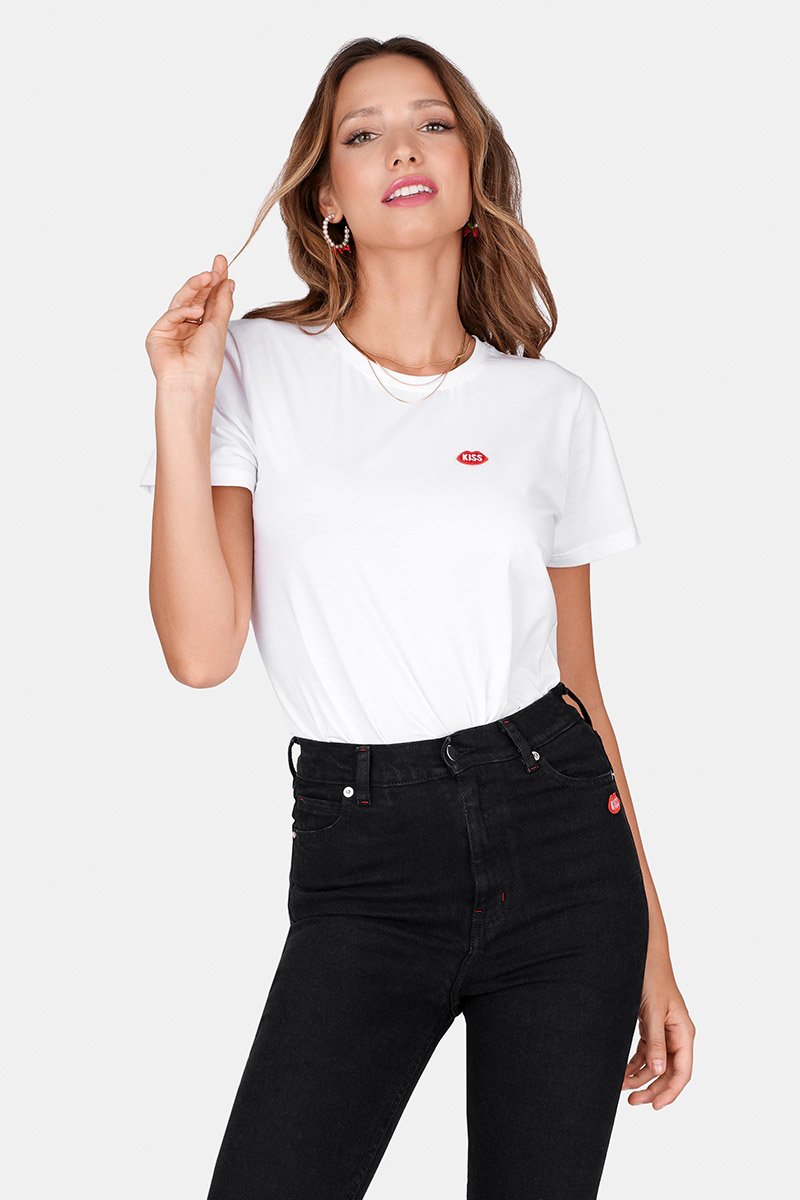 KISS French Fit White/Red Tee