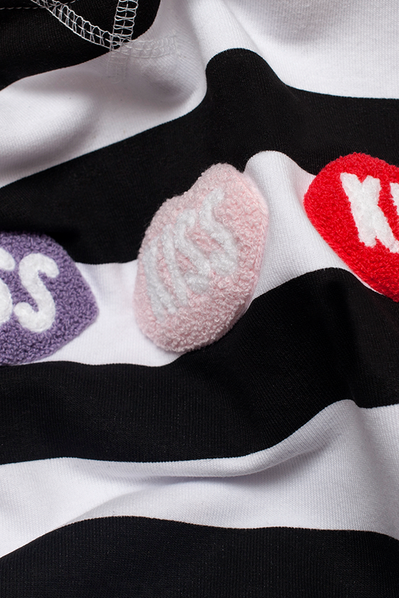 KISS KISS KISS Regular Black Stripes Sweatshirt