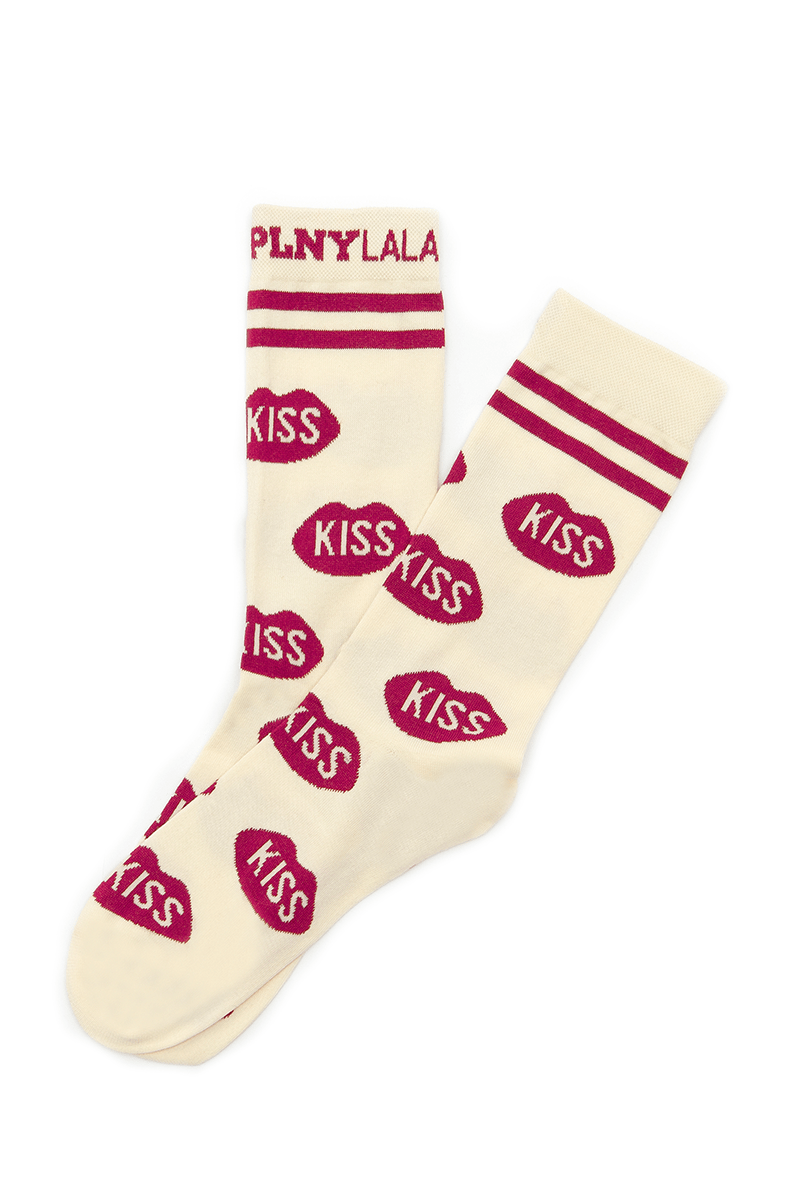 KISS & LIPS Classic Off White Socks 