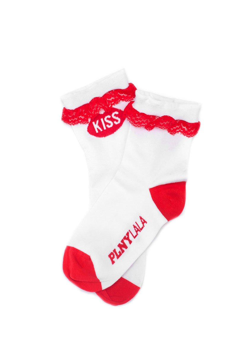 KISS Lace Red Socks