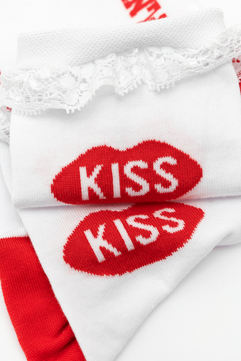 KISS Lace White Socks