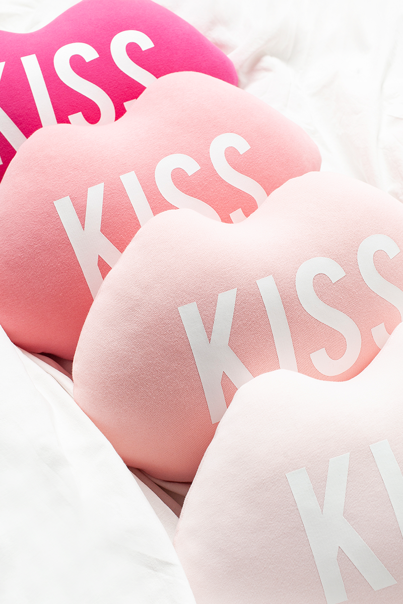 KISS Lips Flamingo Pillow