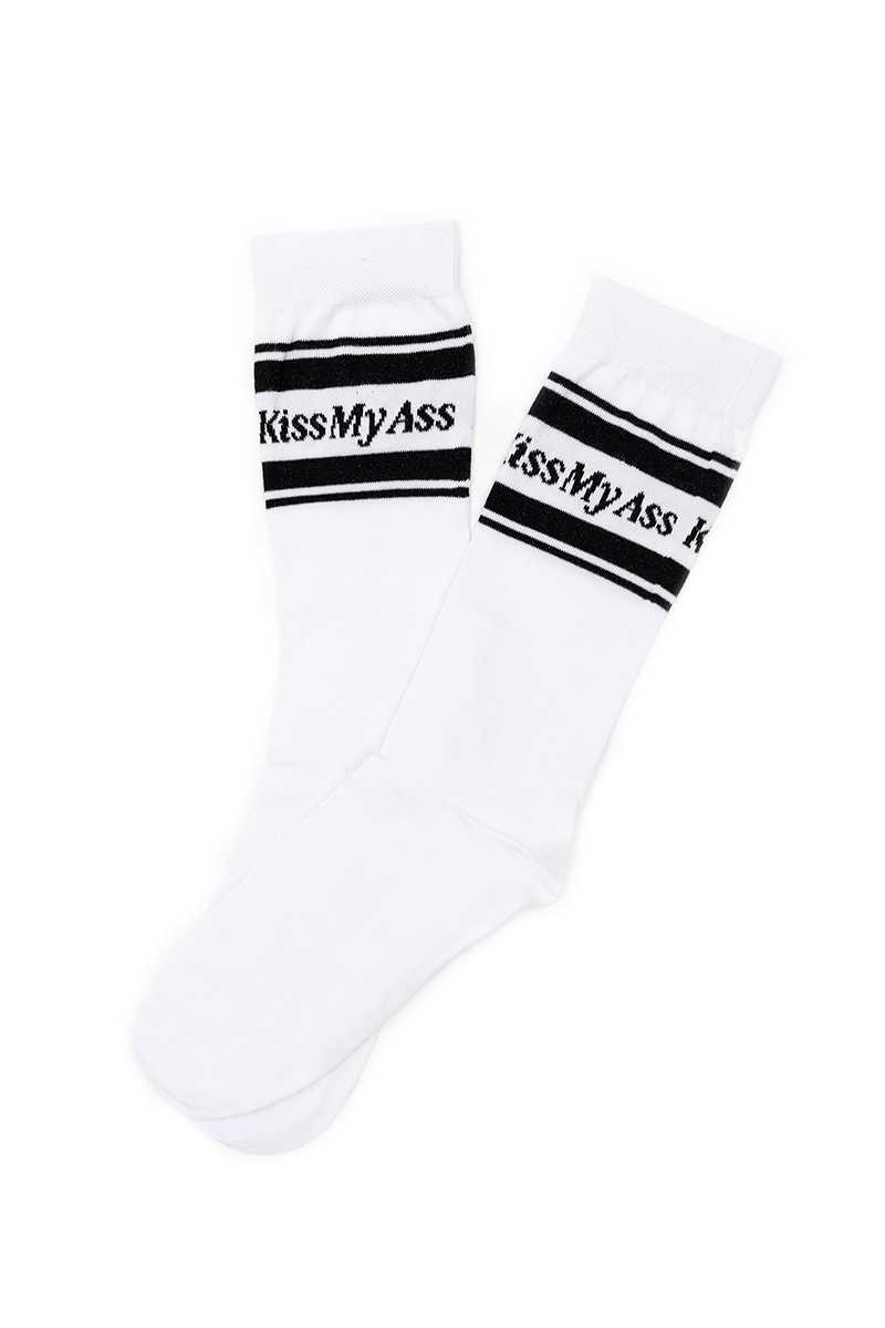 KISS My Ass Classic White Socks