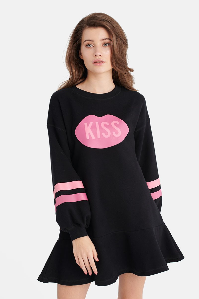 KISS Ruffled Black Dress