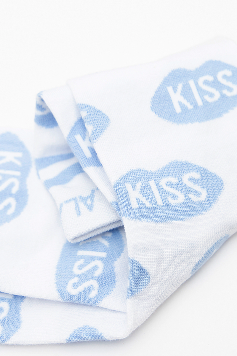 KISS & Stripes Classic Steam Blue Socks