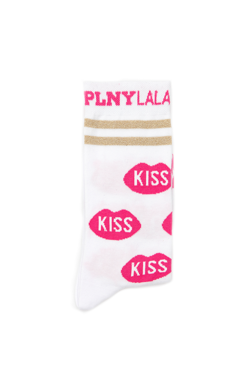 KISS & Stripes Classic White Socks