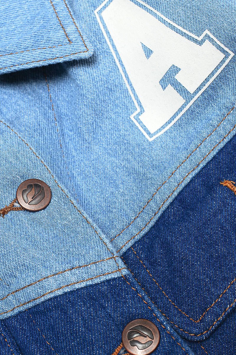 LALA Cropped Blue Denim Jacket