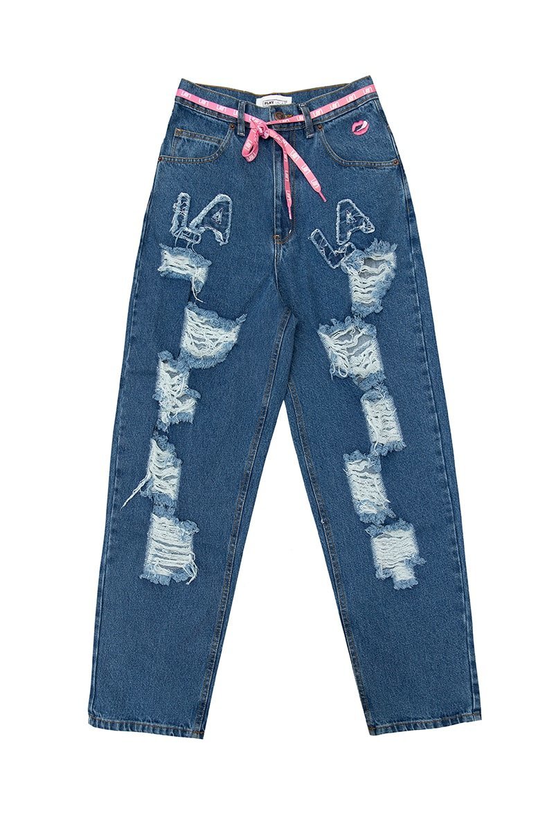 LALA Long Rodeo Distressed Indigo Jeans