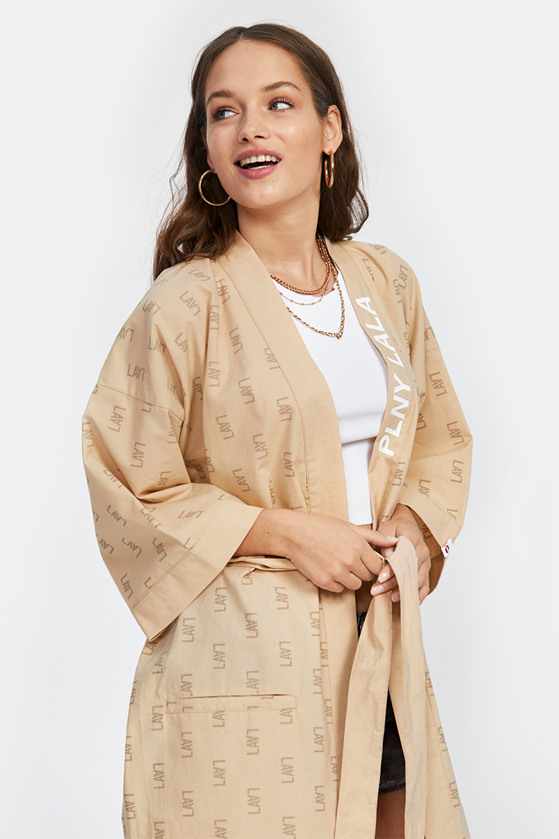 LALA Monogram Caramel Kimono