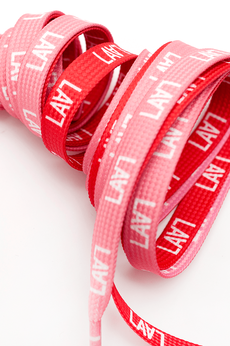 LALA Monogram Pink/Red Laces