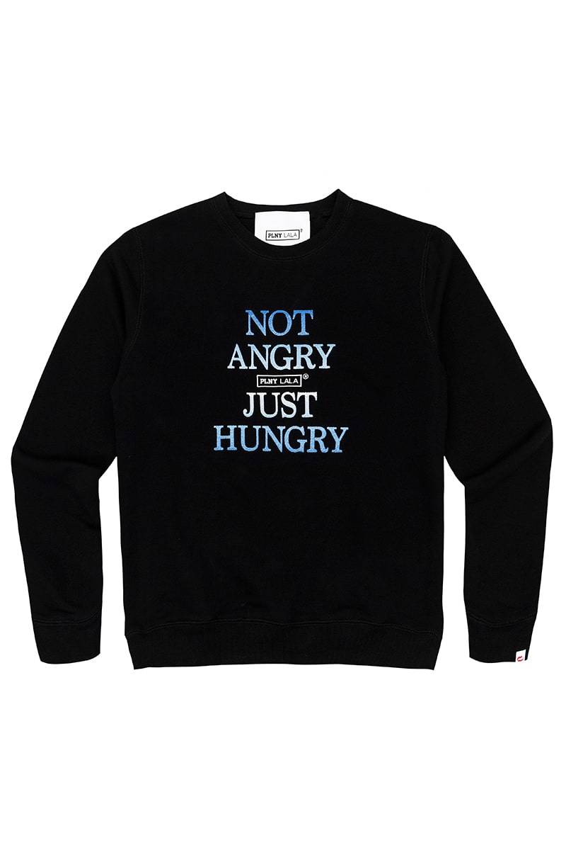 Not Angry Just Hungry Regular Black Sweatshirt