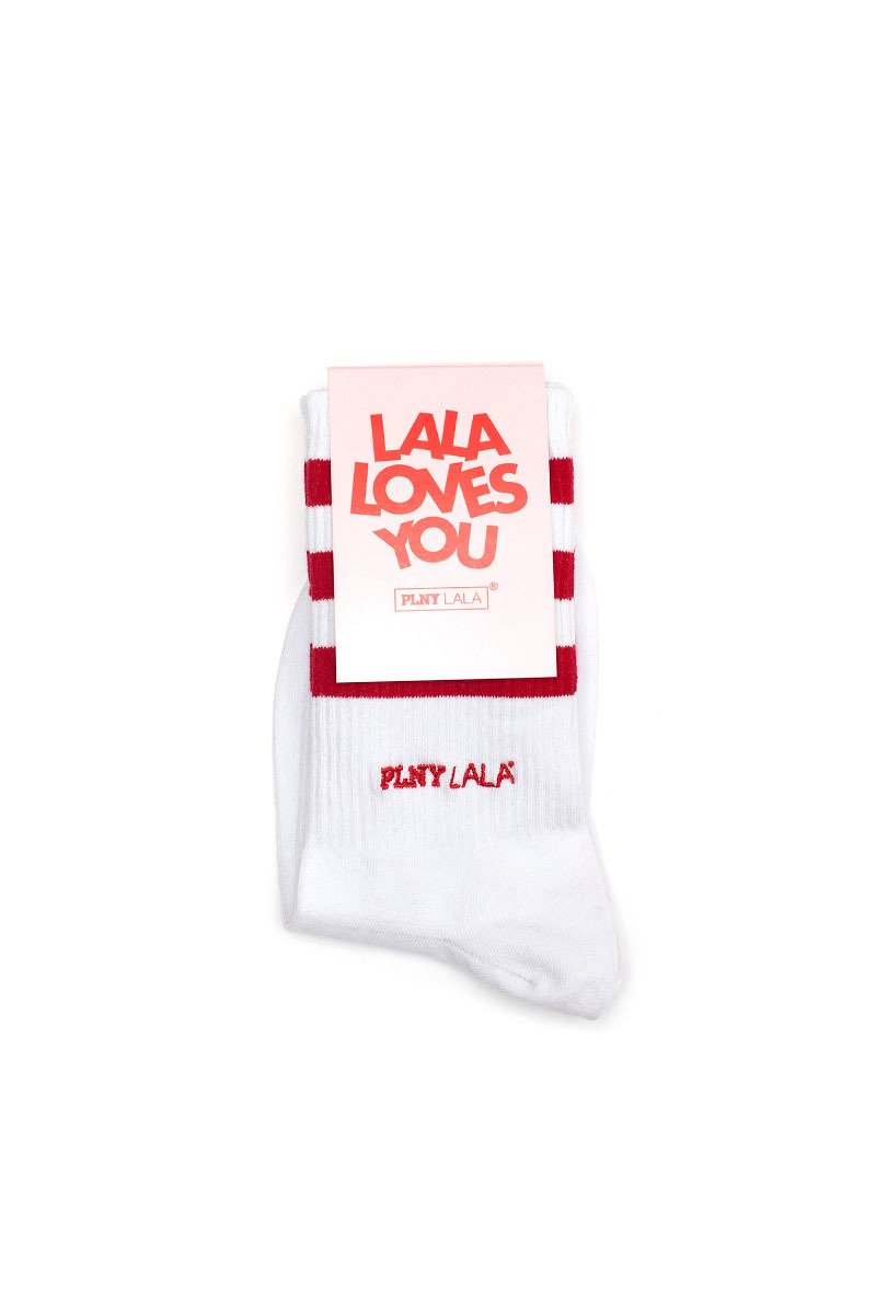 PLNY LALA Classic White Striped Socks