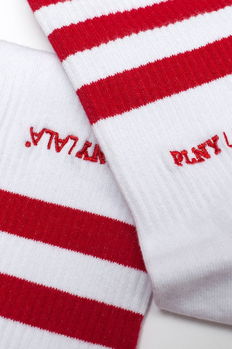 PLNY LALA Classic White Striped Socks