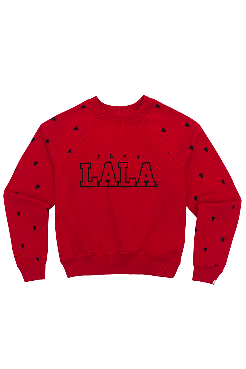 PLNY LALA Hearts Riviera Chilli Red Sweatshirt