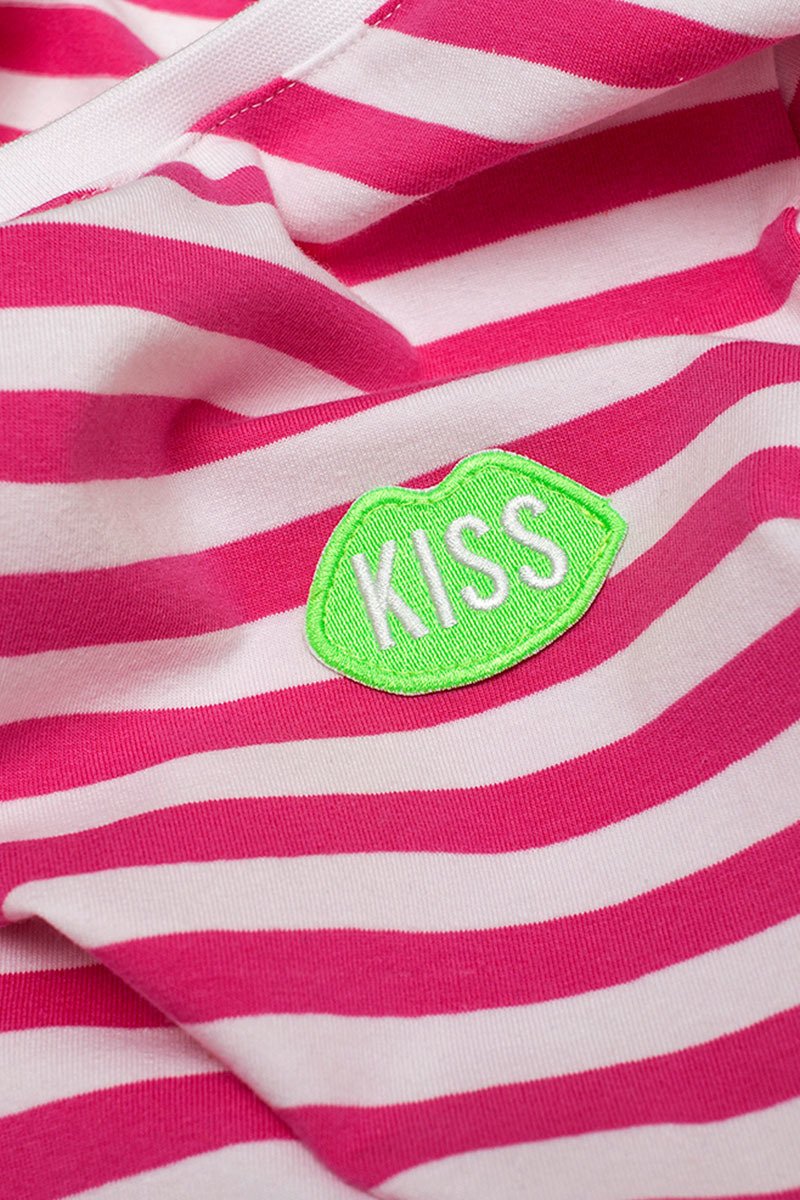 Petite KISS French Fit Very Pink Stripes Longsleeve