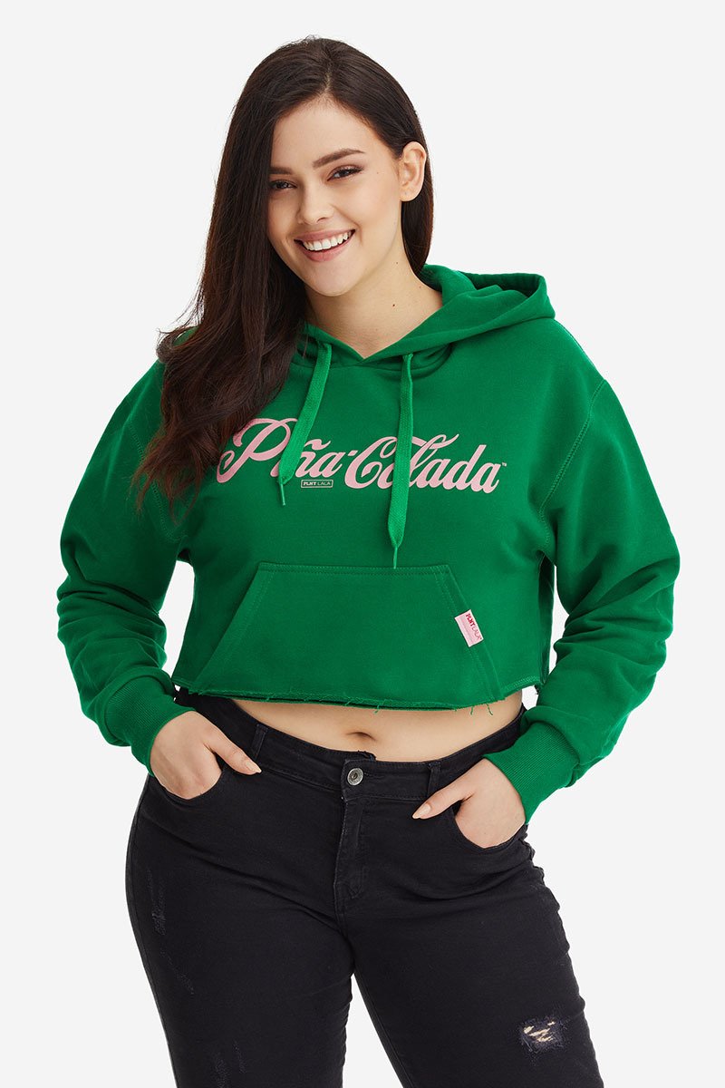Pina Colada Cropped Emerald Short Hoodie