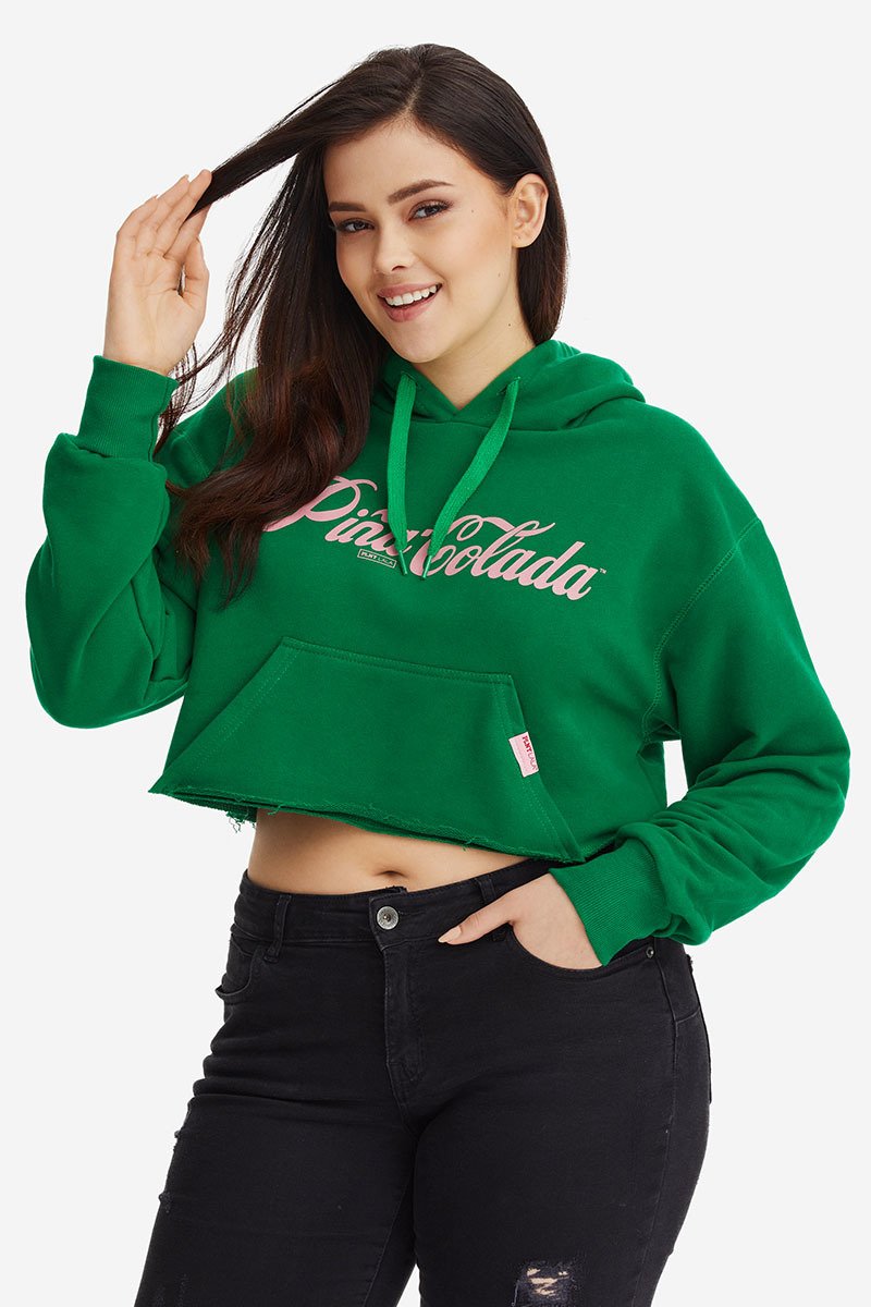 Pina Colada Cropped Emerald Short Hoodie