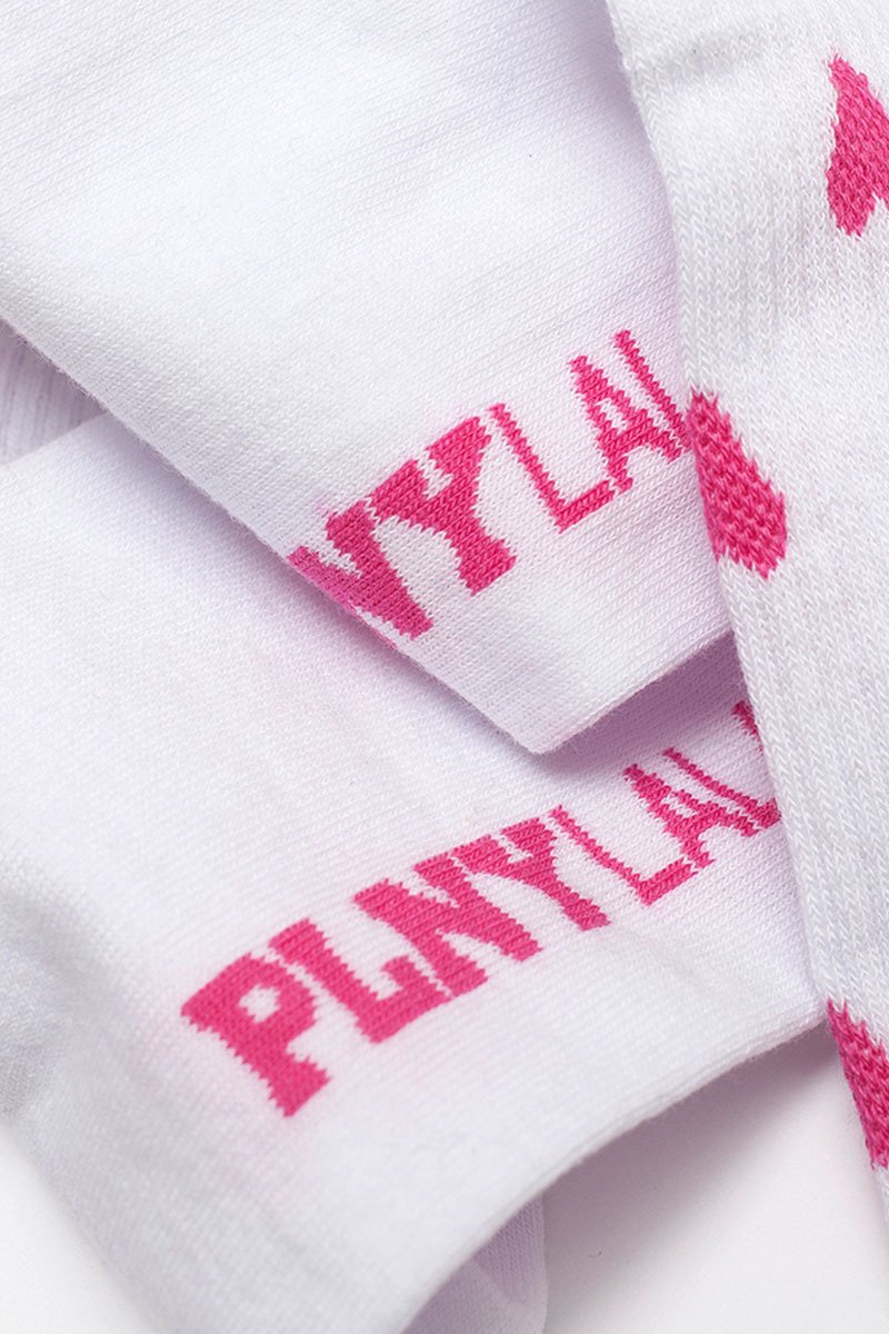 Pink Hearts Classic White Socks