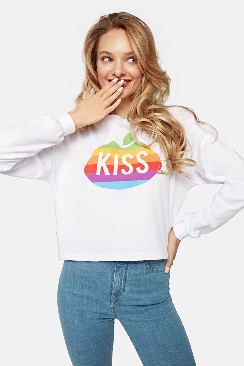 Rainbow KISS California White Longsleeve