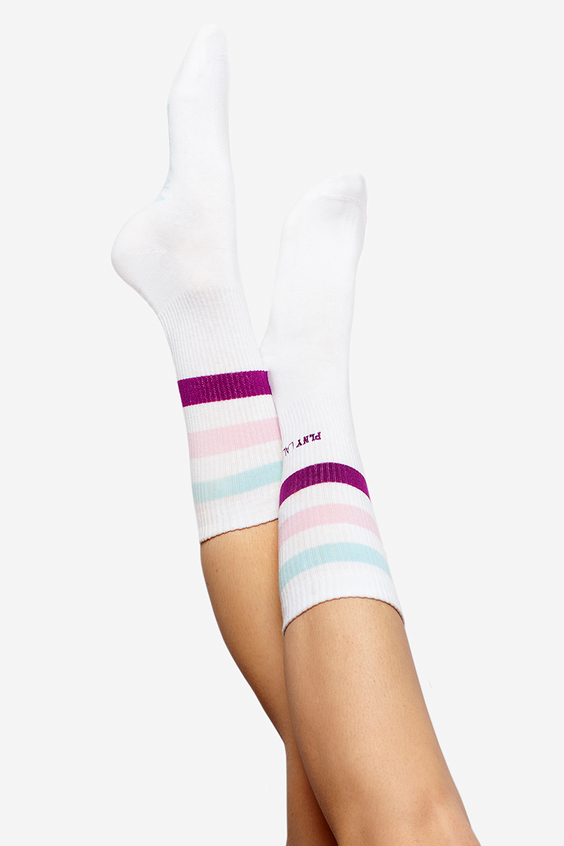 Striped Classic White Socks