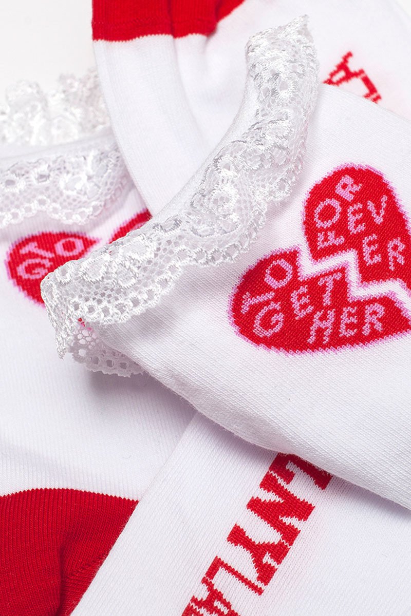 Together Forever Lace White Socks