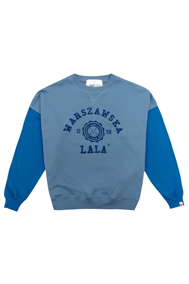 Warszawska LALA Flora Lake Blue Sweatshirt
