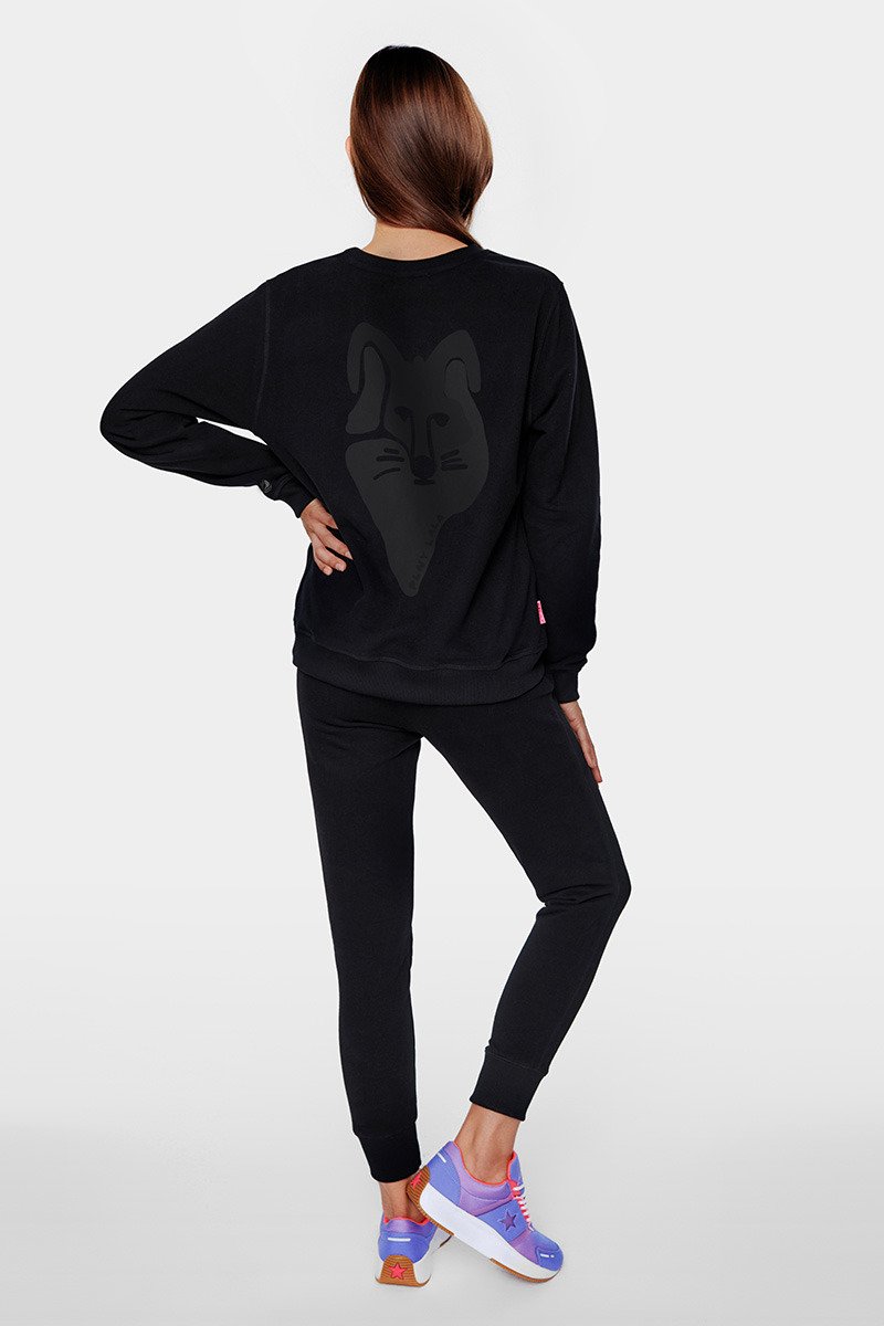 Warszawska LALA Foxy Regular Black Sweatshirt